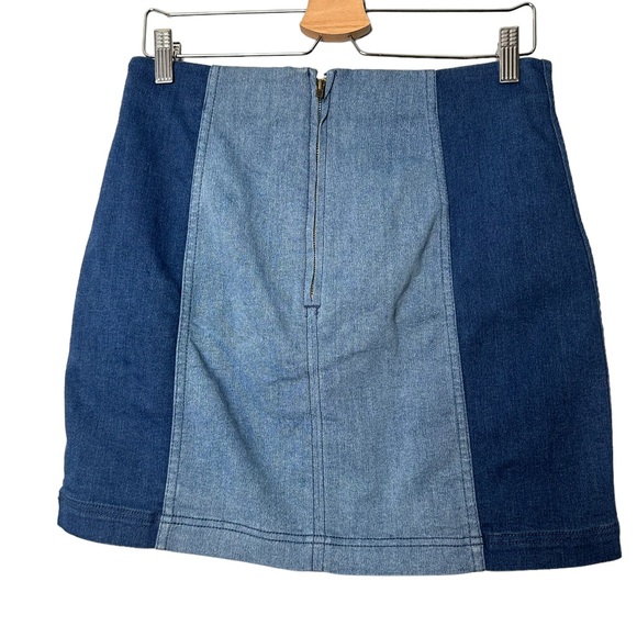 Free People Modern Femme Color Block Mini Skirt in Dark Blue - Picture 4 of 7
